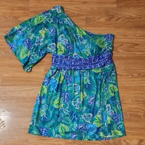 Tropical Blue and Green Romper